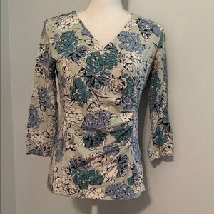 Talbots Wrap Blouse with 3/4 sleeves